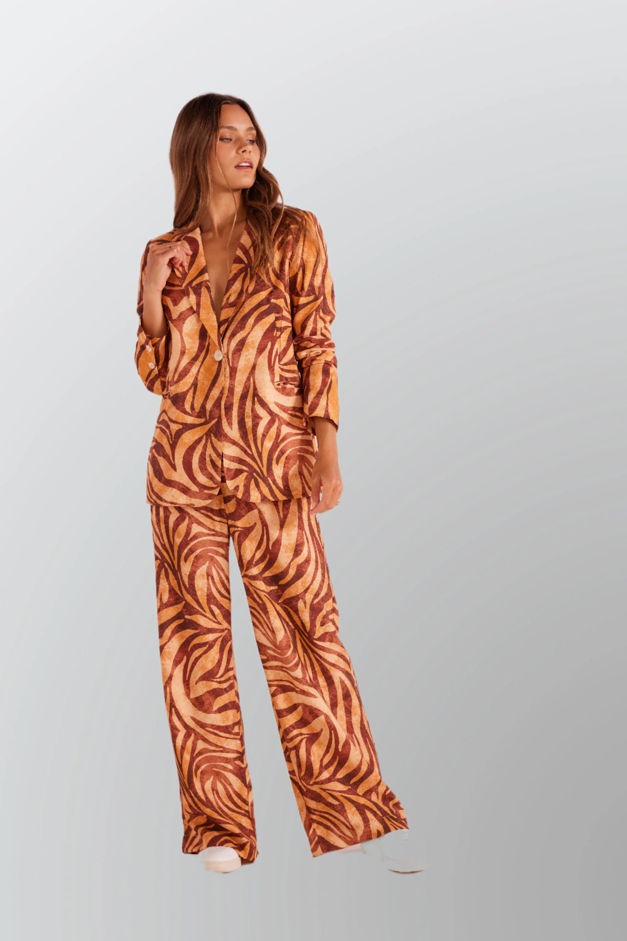 MINKPINK Womens Goldie Wide Leg Pants - Animal Print