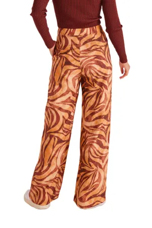 MINKPINK Womens Goldie Wide Leg Pants - Animal Print