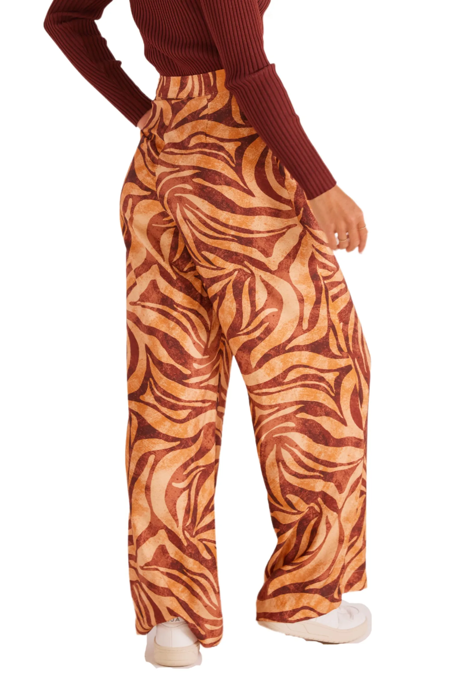 MINKPINK Womens Goldie Wide Leg Pants - Animal Print