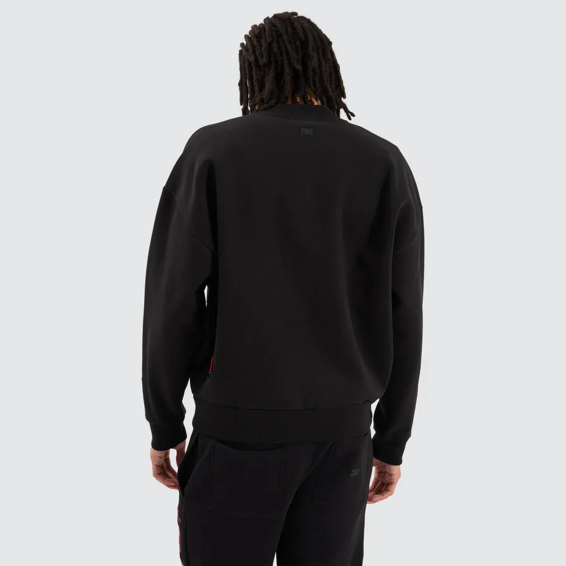 NENA & PASADENA  AFL Mens Essendon Bombers Box Fit Sweater - Jet Black