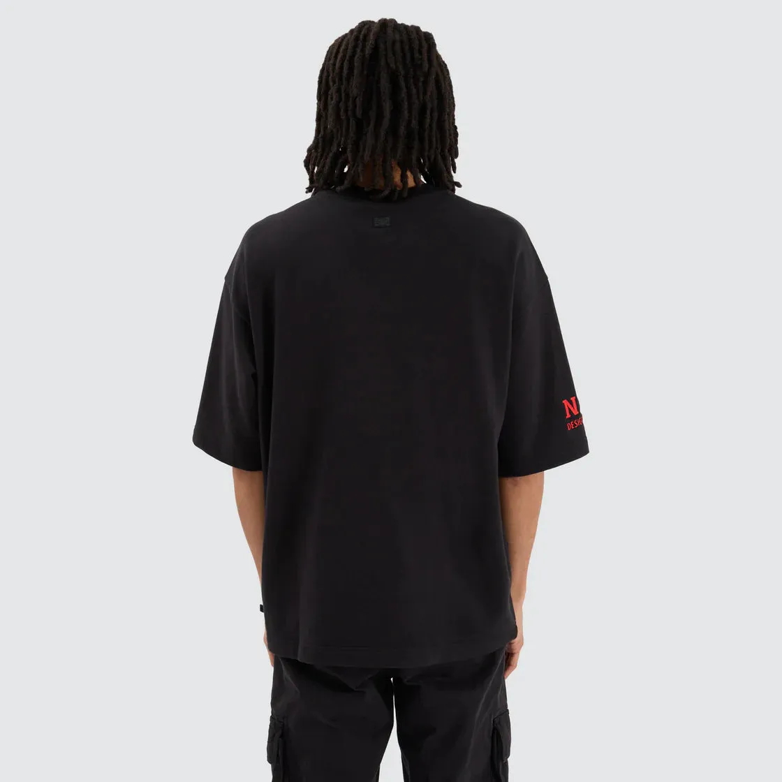 NENA & PASADENA  AFL Mens Essendon Bombers Mega Loop Back Tee Shirt - Jet Black