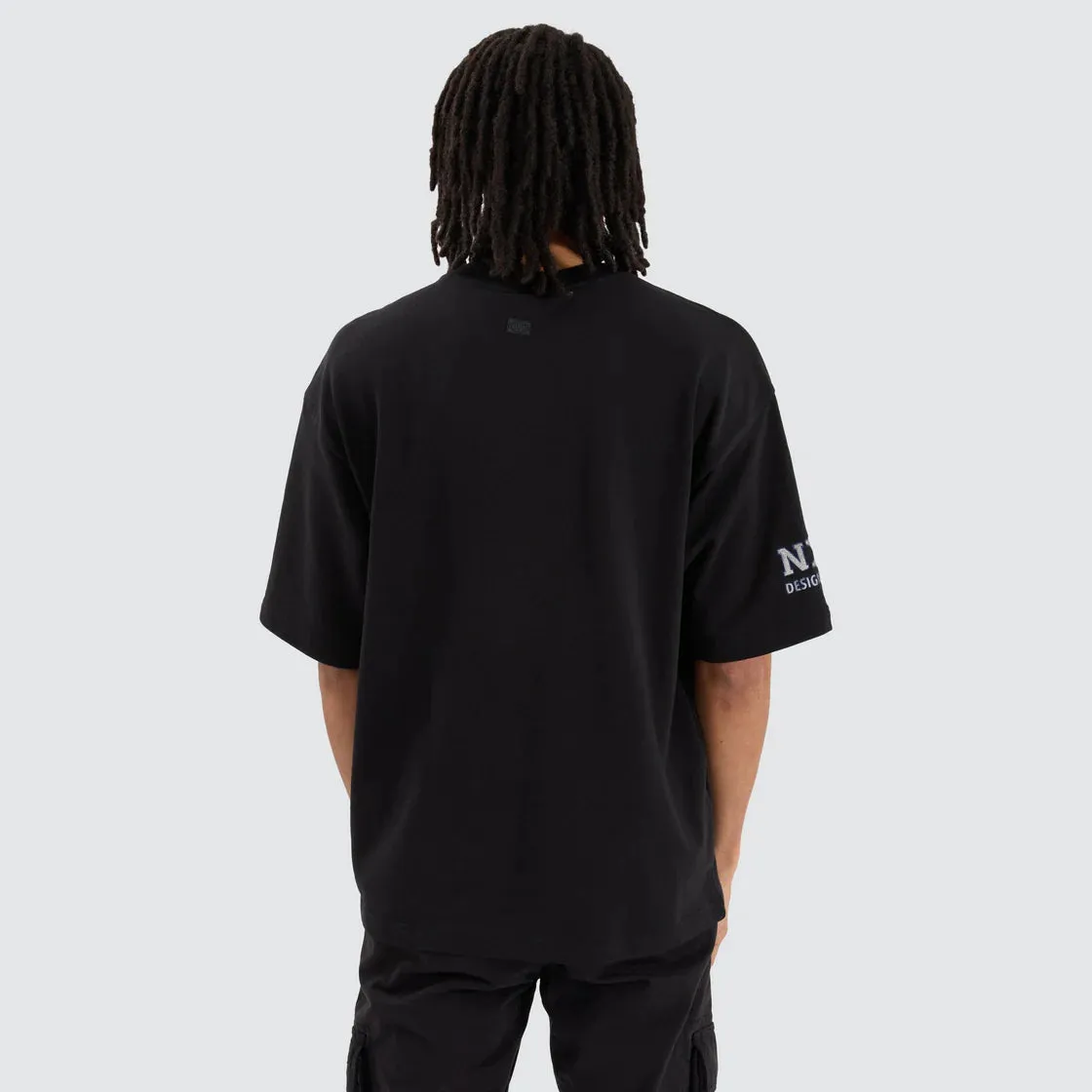 NENA & PASADENA  AFL Mens Geelong Cats Mega Loop Back Tee - Jet Black