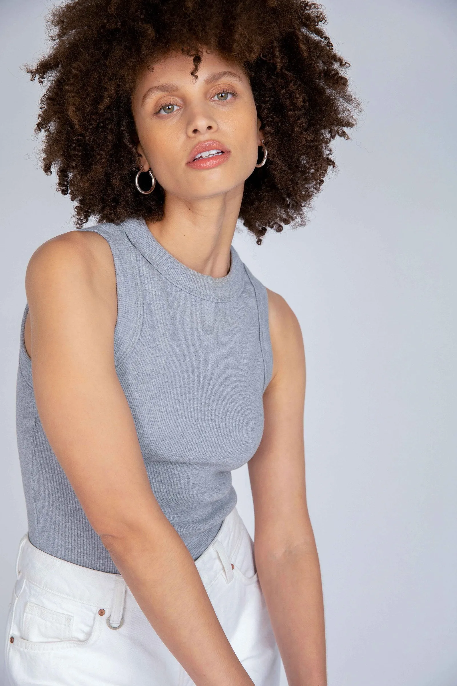 Neuw WOMENS JONESY SINGLET - GREY MARLE