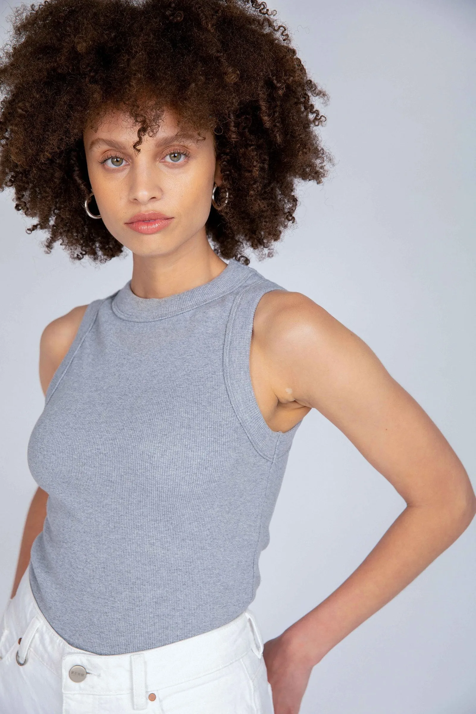 Neuw WOMENS JONESY SINGLET - GREY MARLE