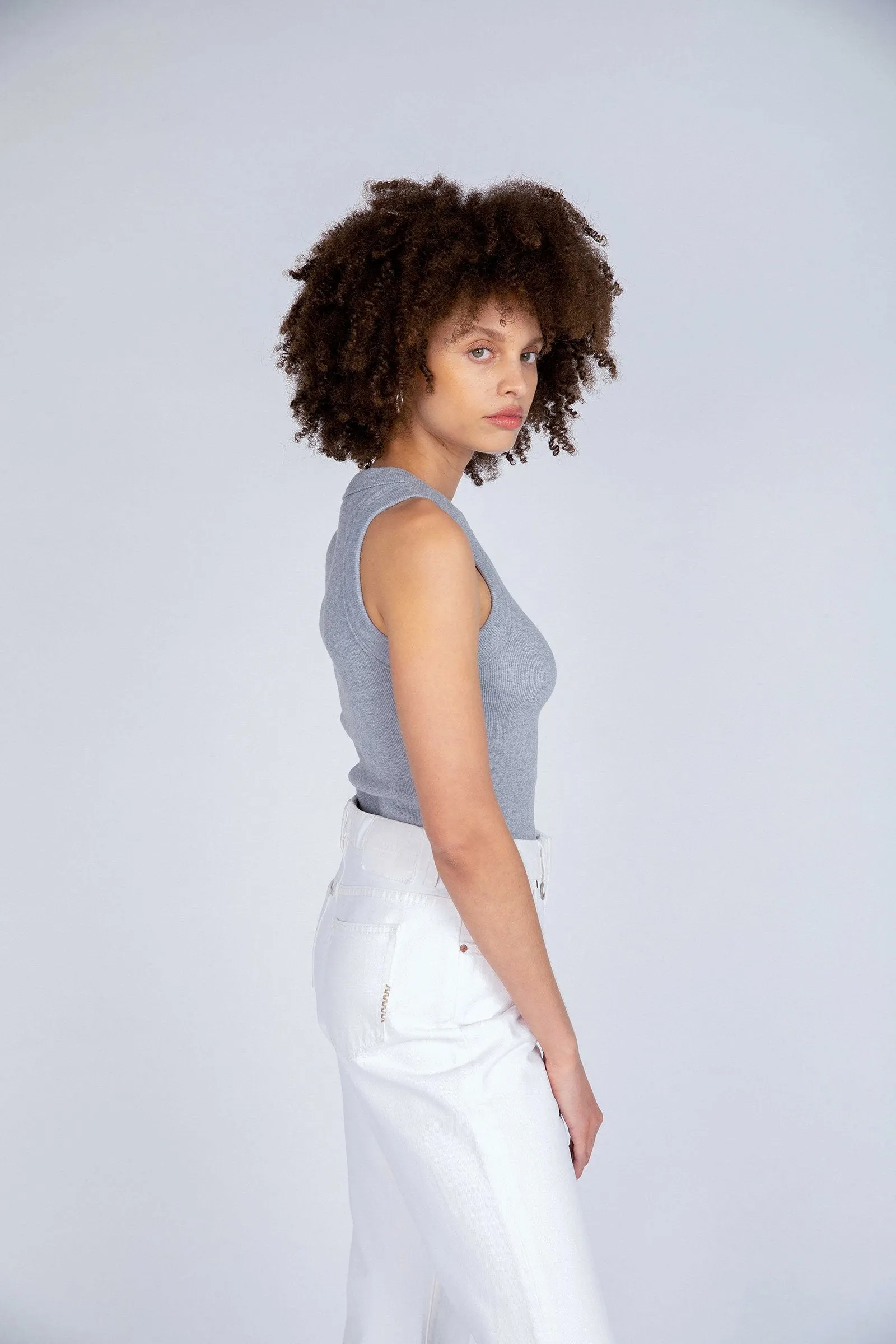Neuw WOMENS JONESY SINGLET - GREY MARLE