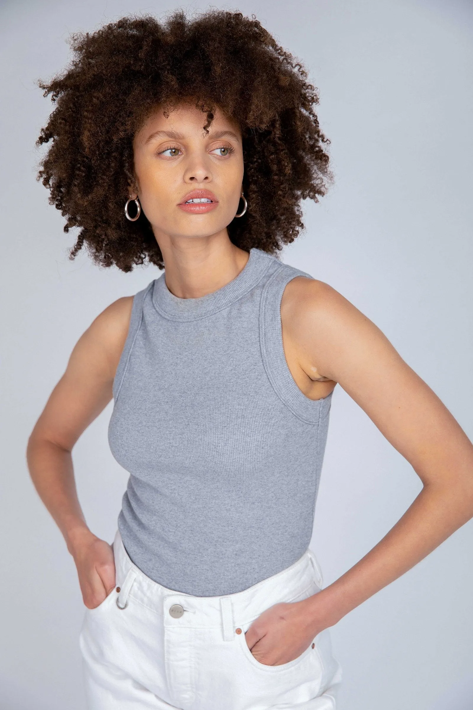Neuw WOMENS JONESY SINGLET - GREY MARLE