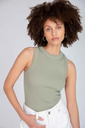 Neuw WOMENS JONESY SINGLET - OIL GREEN