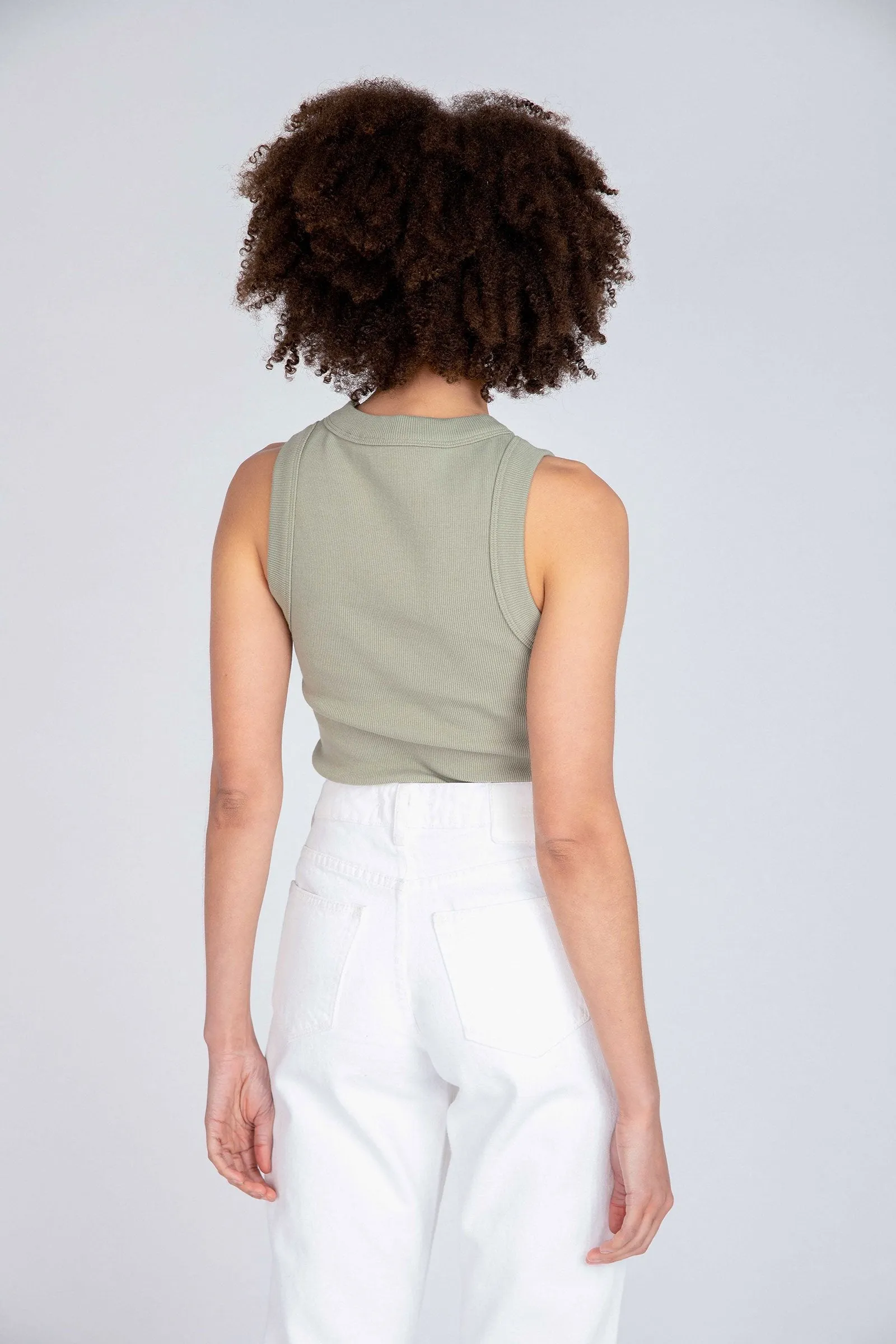 Neuw WOMENS JONESY SINGLET - OIL GREEN