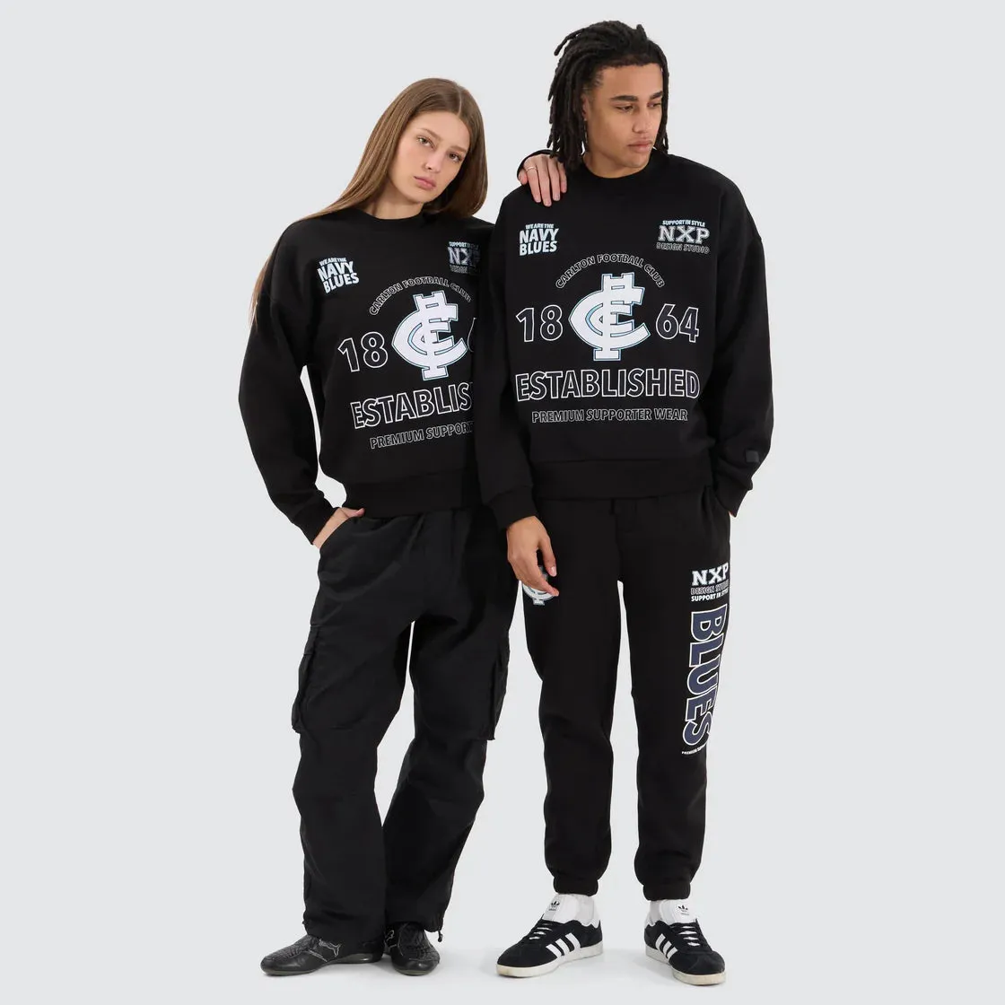 NXP x AFL Carlton Blues Box Fit Sweater - Jet Black