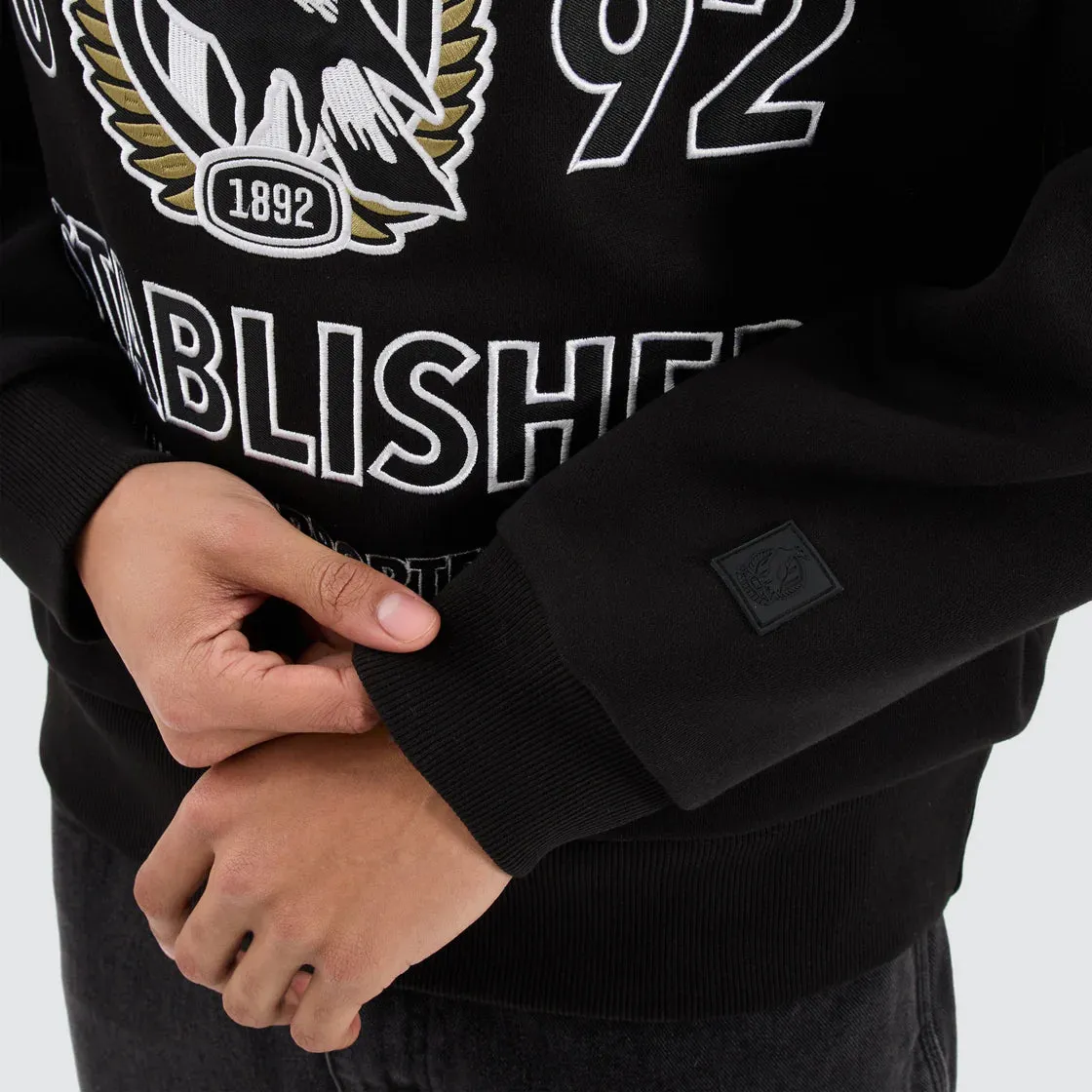 NXP x AFL Collingwood Magpies Box Fit Sweater - Jet Black