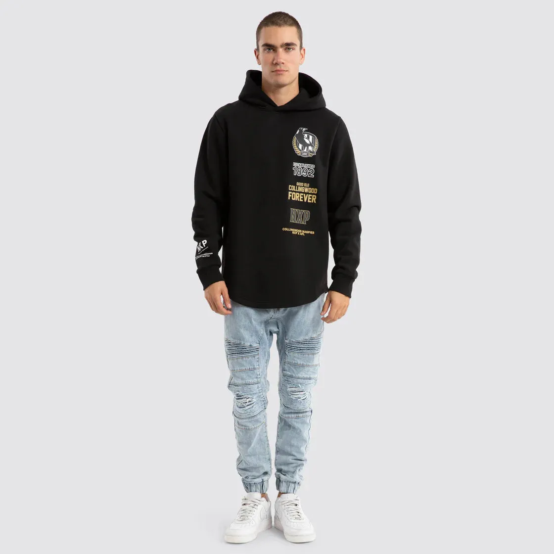 NXP x AFL Collingwood Magpies Spine Hoodie - Jet Black