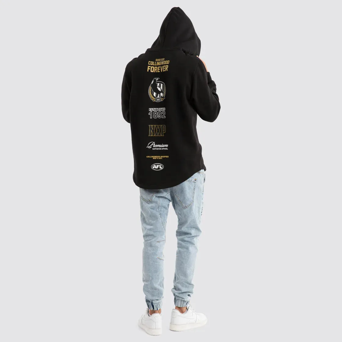 NXP x AFL Collingwood Magpies Spine Hoodie - Jet Black