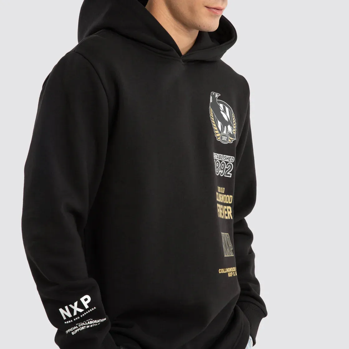 NXP x AFL Collingwood Magpies Spine Hoodie - Jet Black