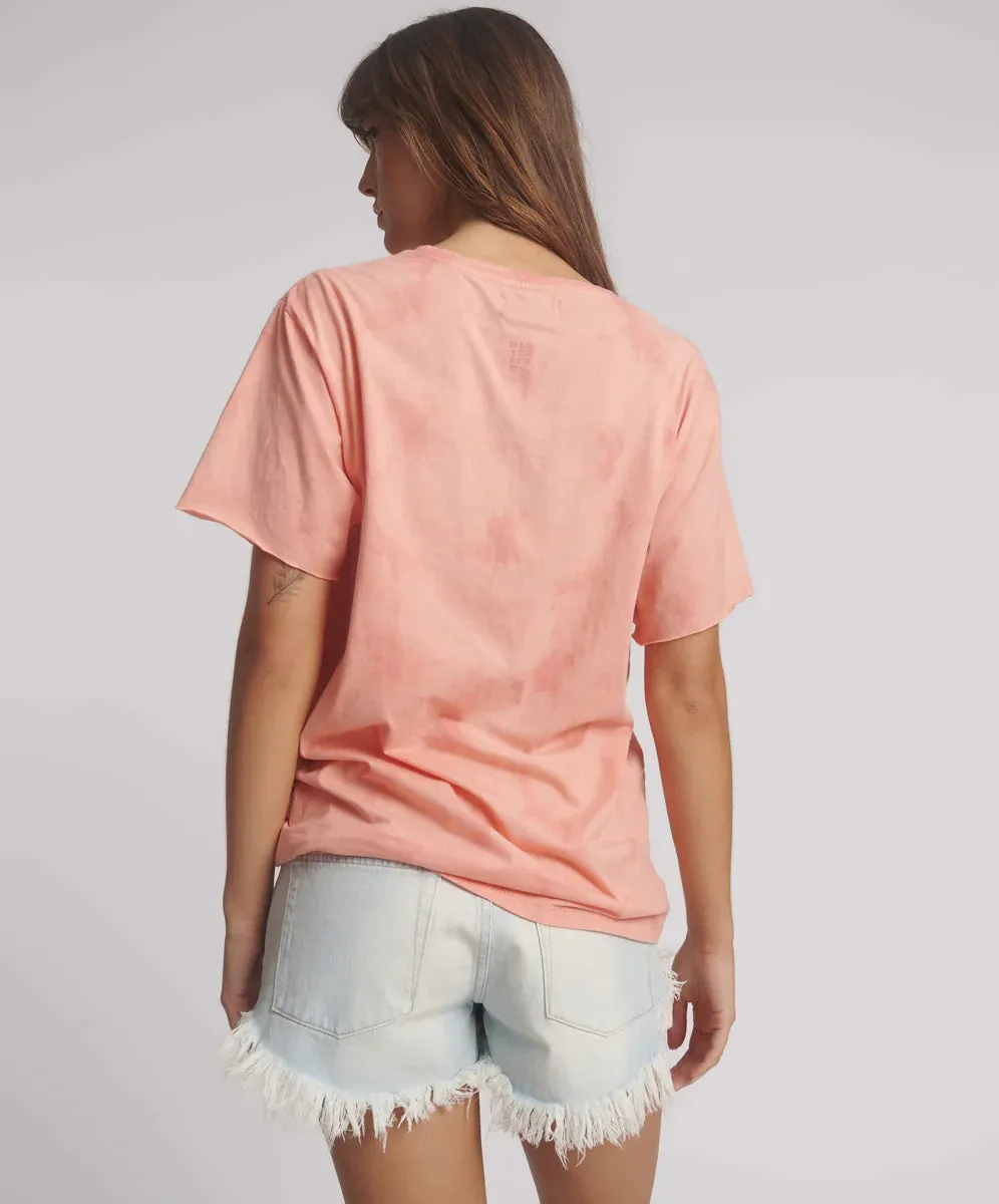 ONE TEASPOON Womens Love Sweat Tie Dye Boyfriend Tee - Pale Pink