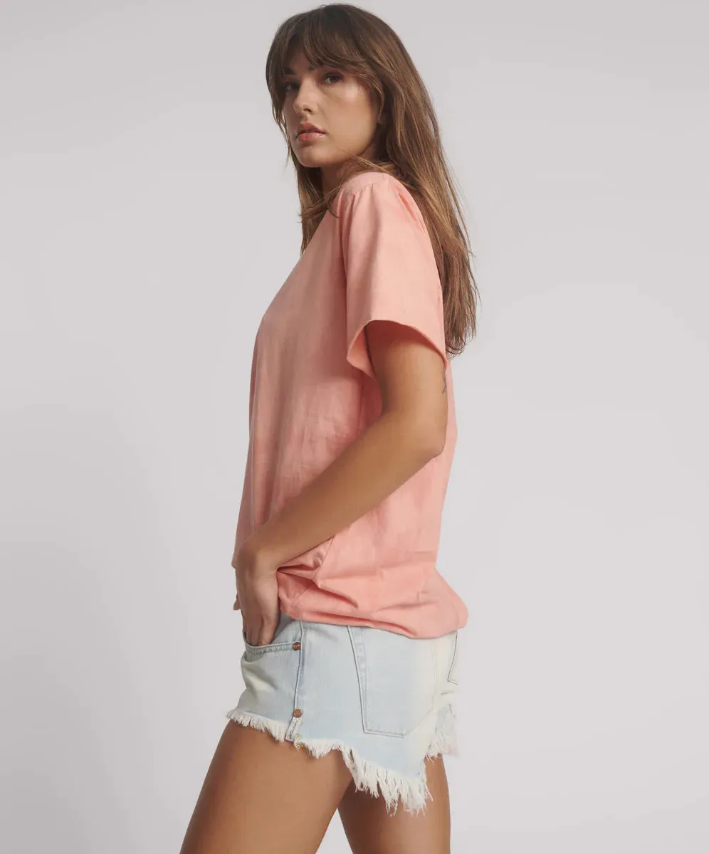 ONE TEASPOON Womens Love Sweat Tie Dye Boyfriend Tee - Pale Pink