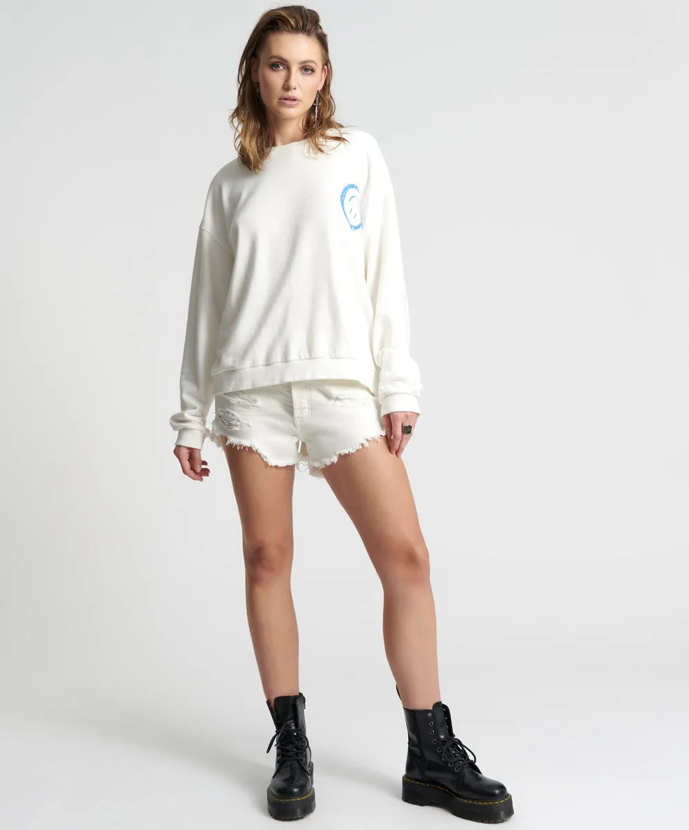 ONE TEASPOON Womens Picked For You Oversized Sweater White