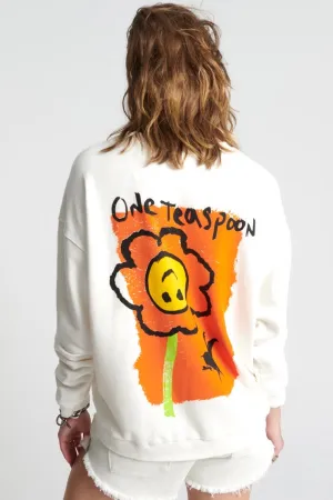 ONE TEASPOON Womens Picked For You Oversized Sweater White