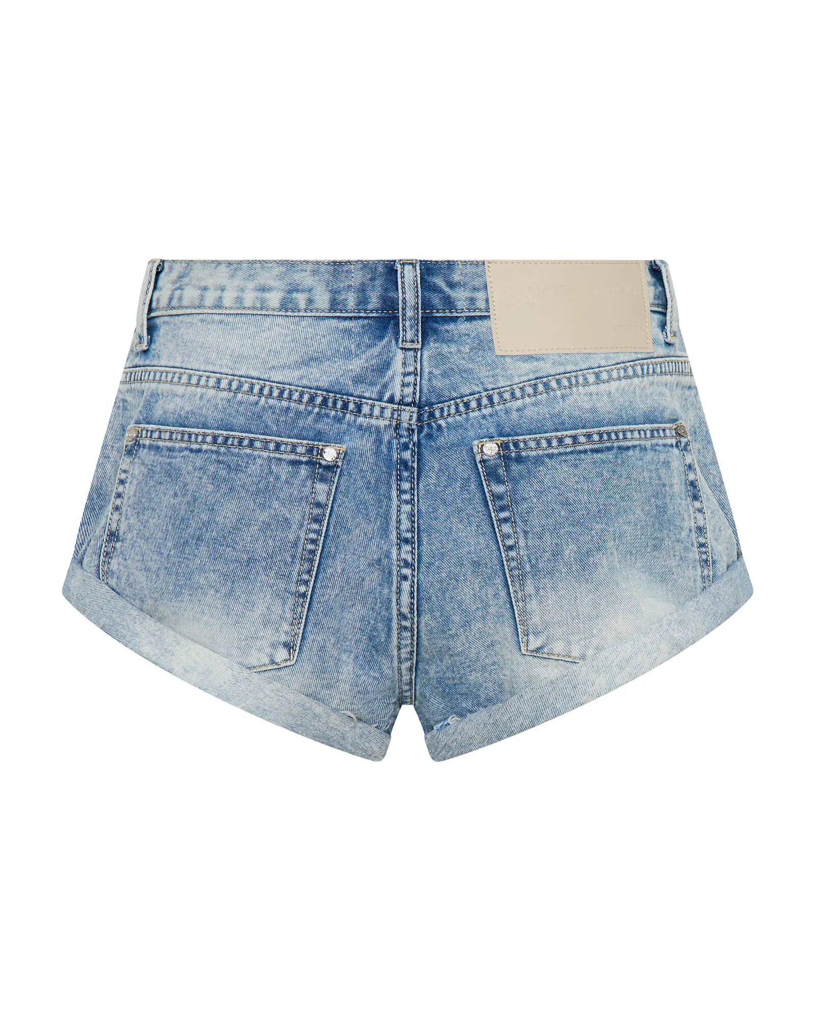 ONE TEASPOON Womens Sunset Blue Bandits Low Waist Denim Shorts - Sunset Blue