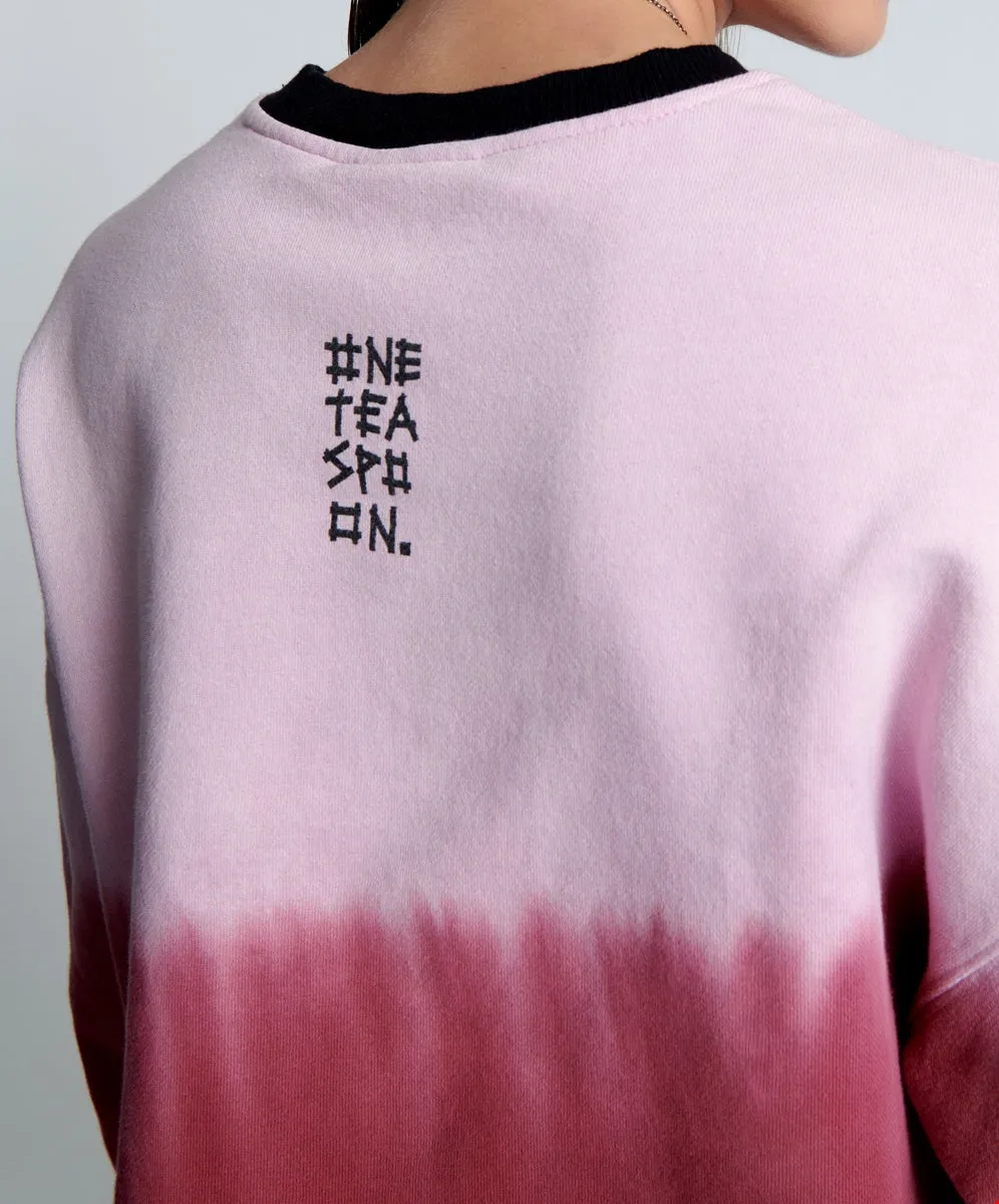 ONETEASPOON Womens From The Stars Dipped Cropped Sweater - Merlot