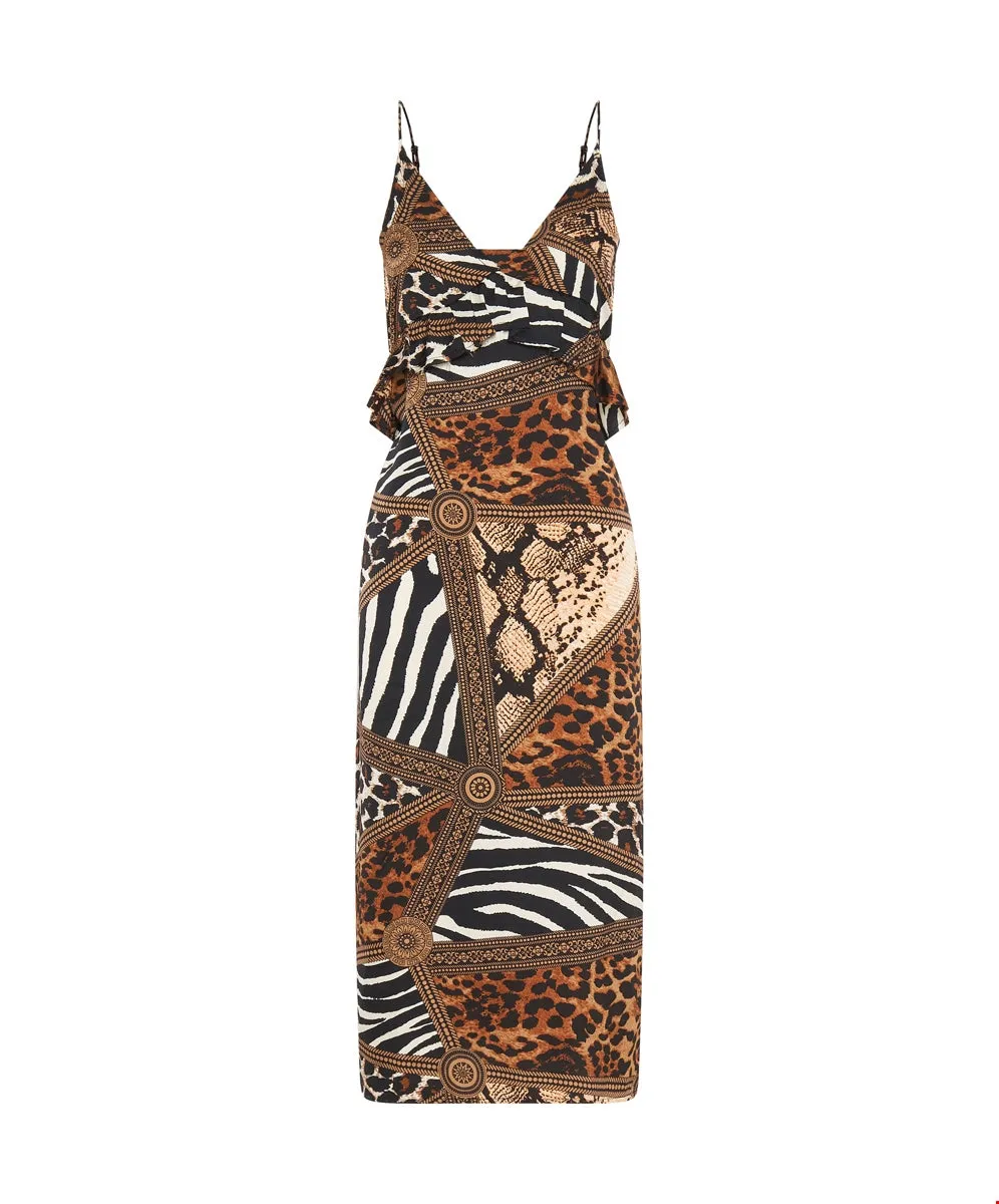 ONETEASPOON Womens Rendezvous Print Slip Dress - Bronze