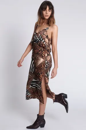 ONETEASPOON Womens Rendezvous Print Slip Dress - Bronze