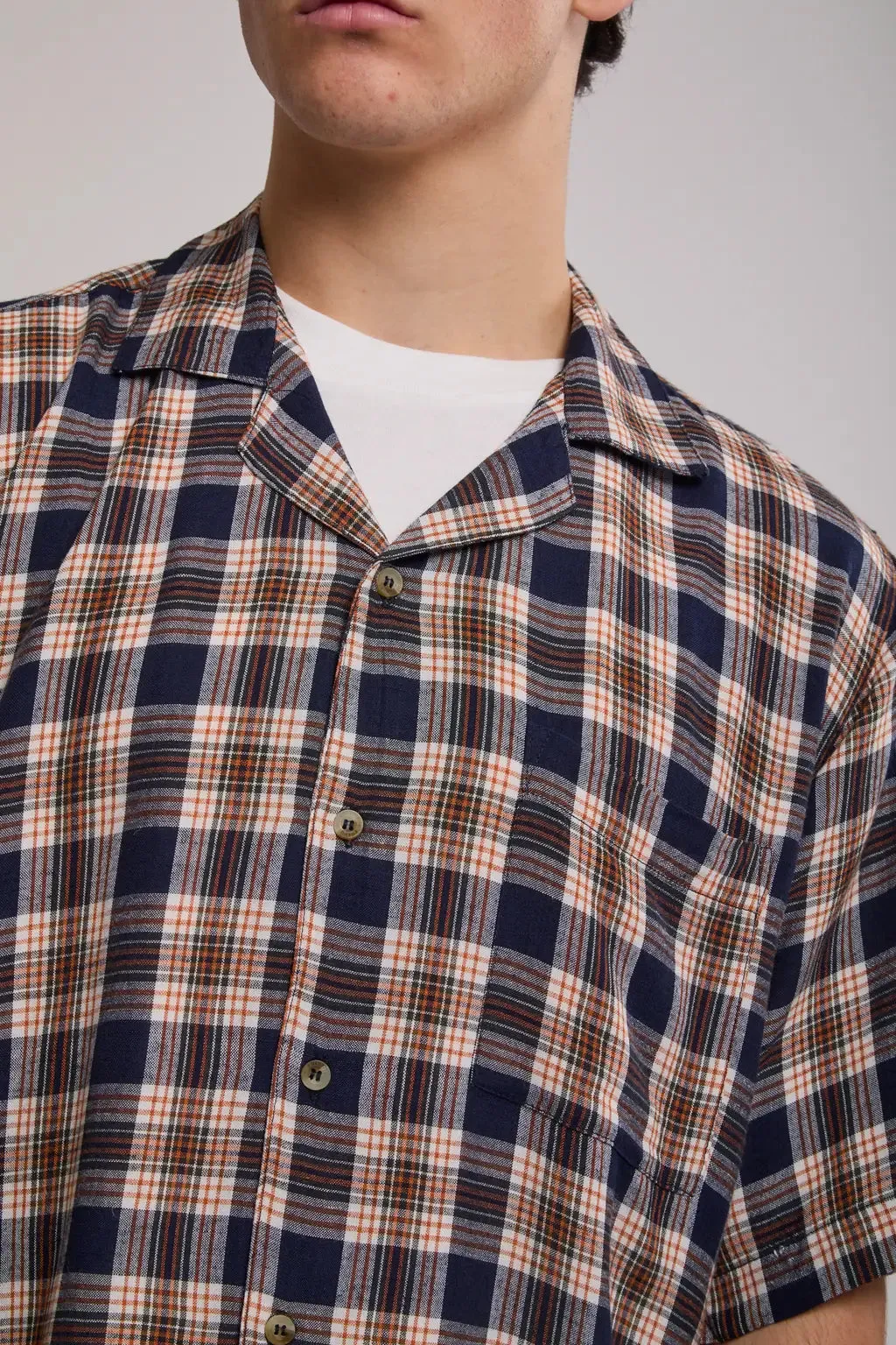 ROLLAS Mens Bowler Check Weave Short Sleeve Shirt - Multi