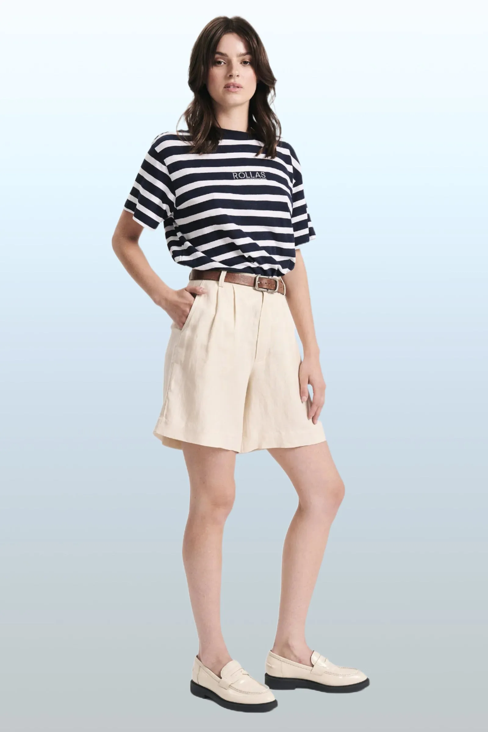 ROLLAS Womens Horizon Linen Short - Biscuit