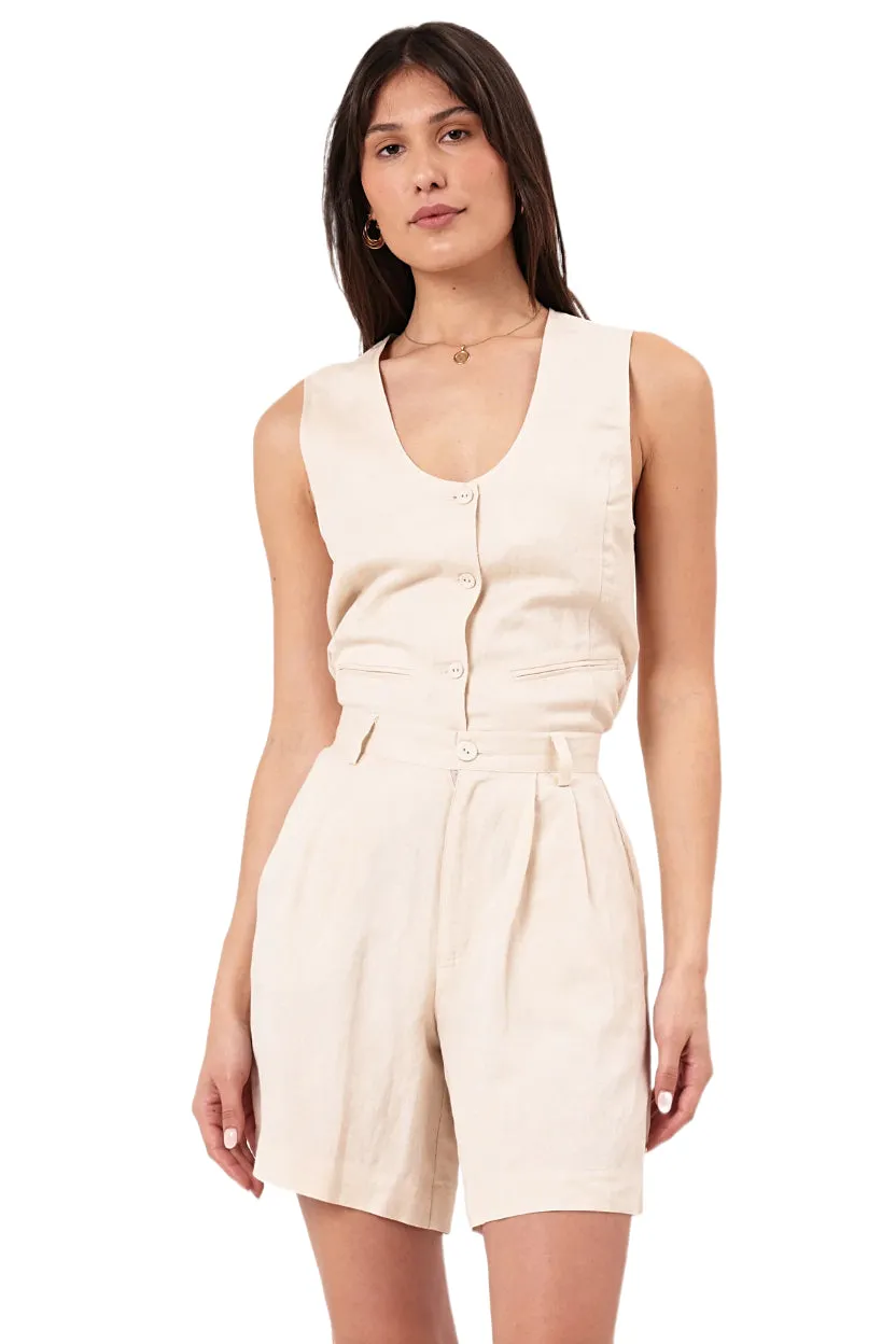 ROLLAS Womens Horizon Linen Short - Biscuit