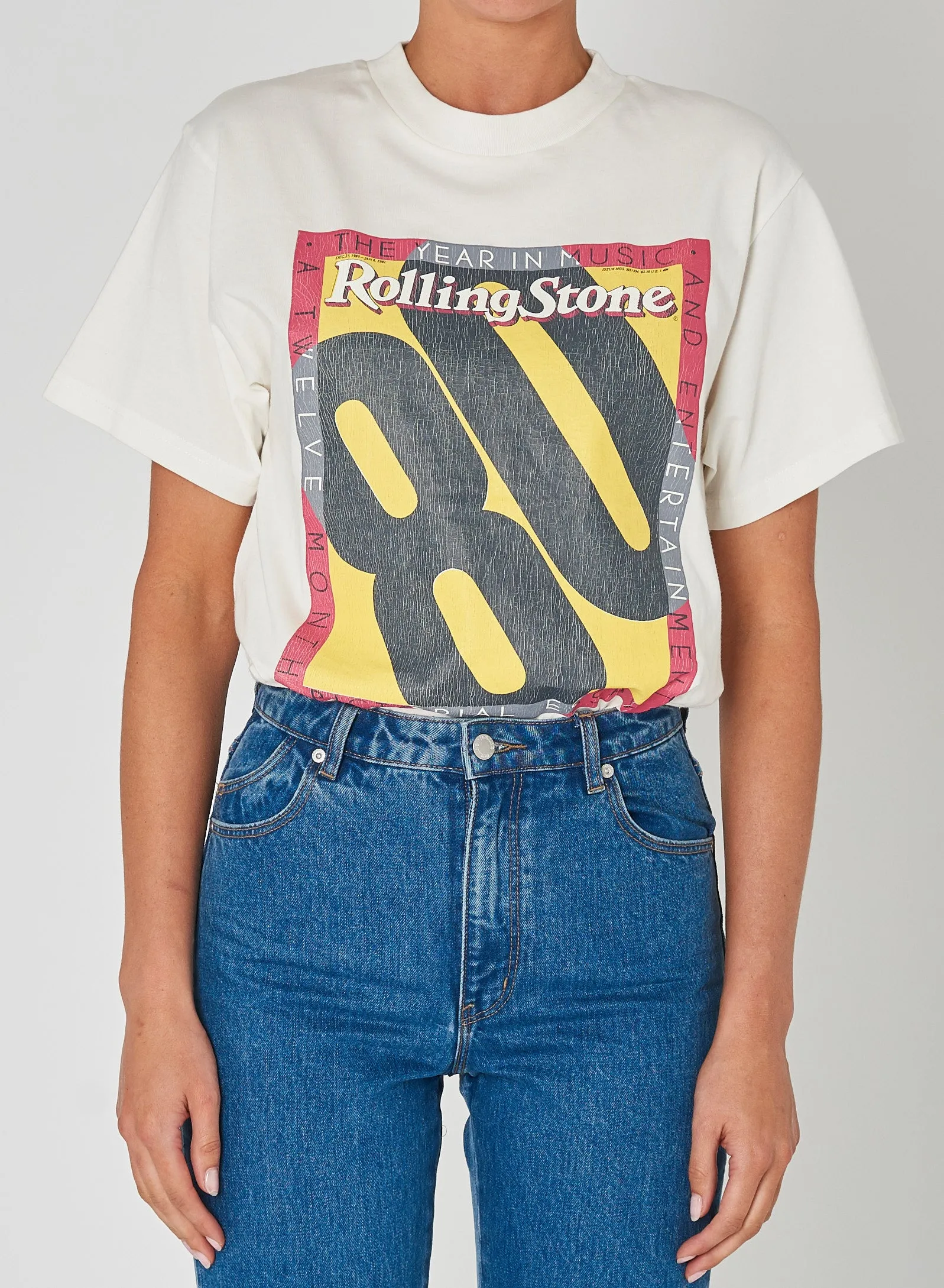 ROLLAS Womens Rolling Stone 80 Tomboy Tee - Vintage White