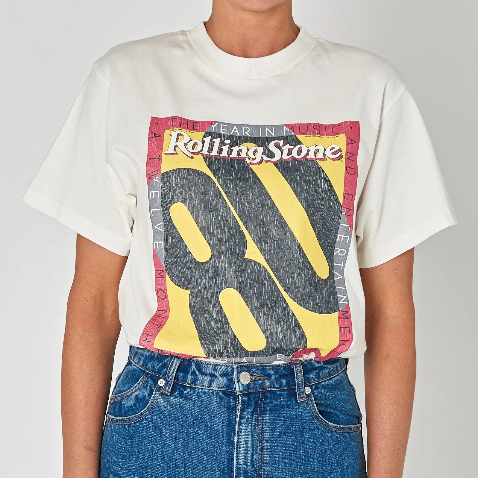 ROLLAS Womens Rolling Stone 80 Tomboy Tee - Vintage White