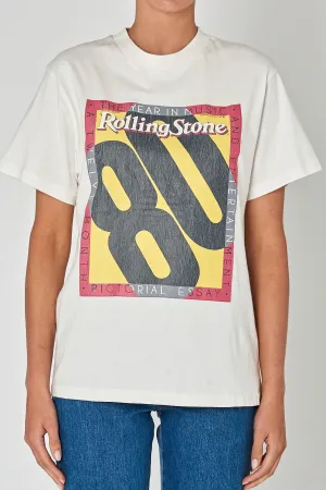 ROLLAS Womens Rolling Stone 80 Tomboy Tee - Vintage White