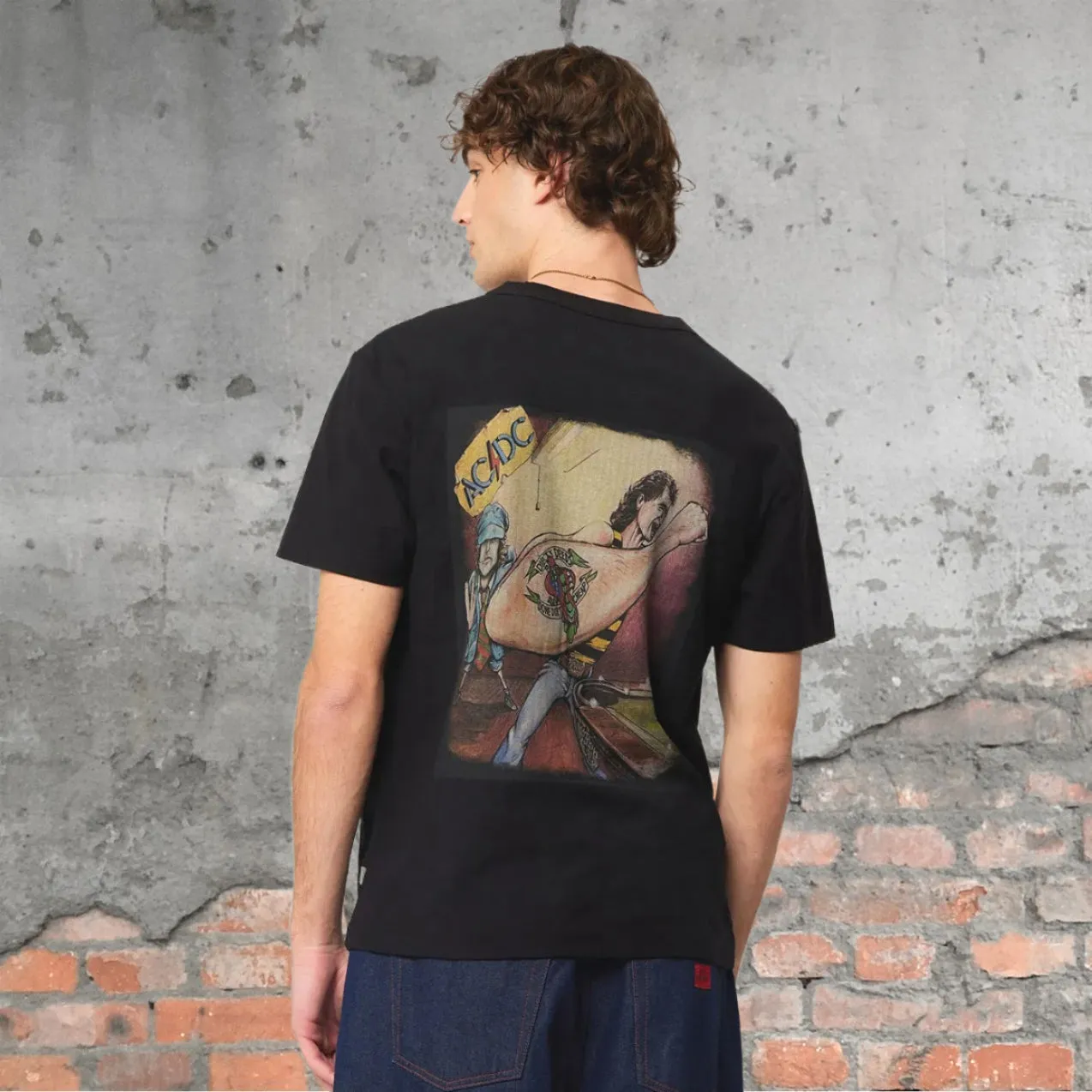 ROLLAS x ACDC Mens Lightning Logo Tee - Black