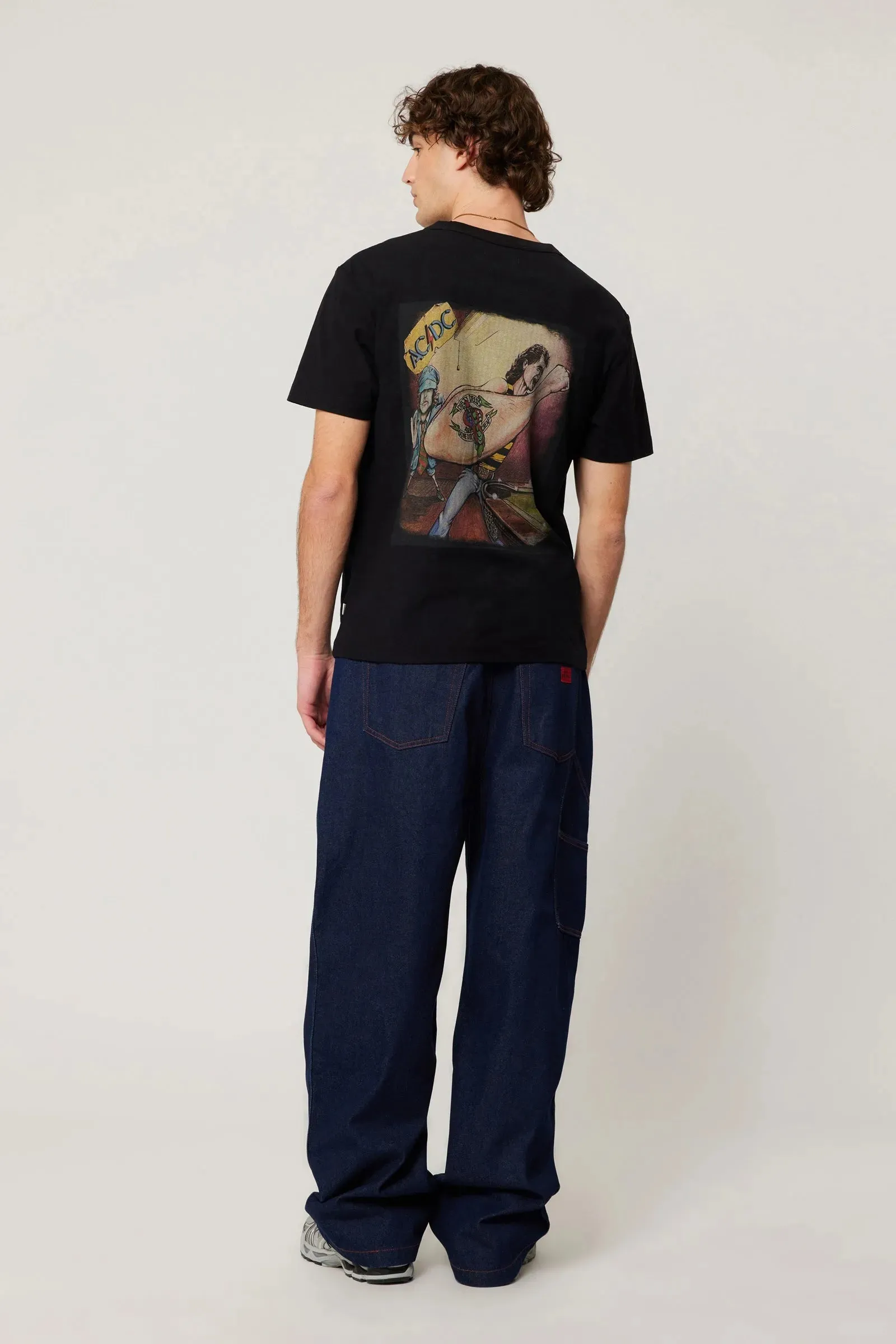 ROLLAS x ACDC Mens Lightning Logo Tee - Black