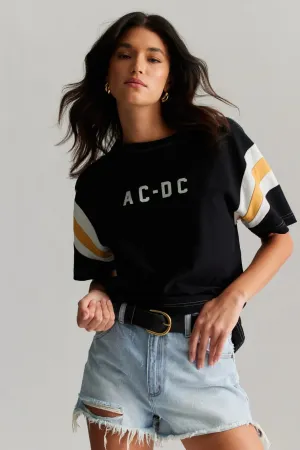 ROLLAS x ACDC Womens Sport Splice Tee - Washed Black