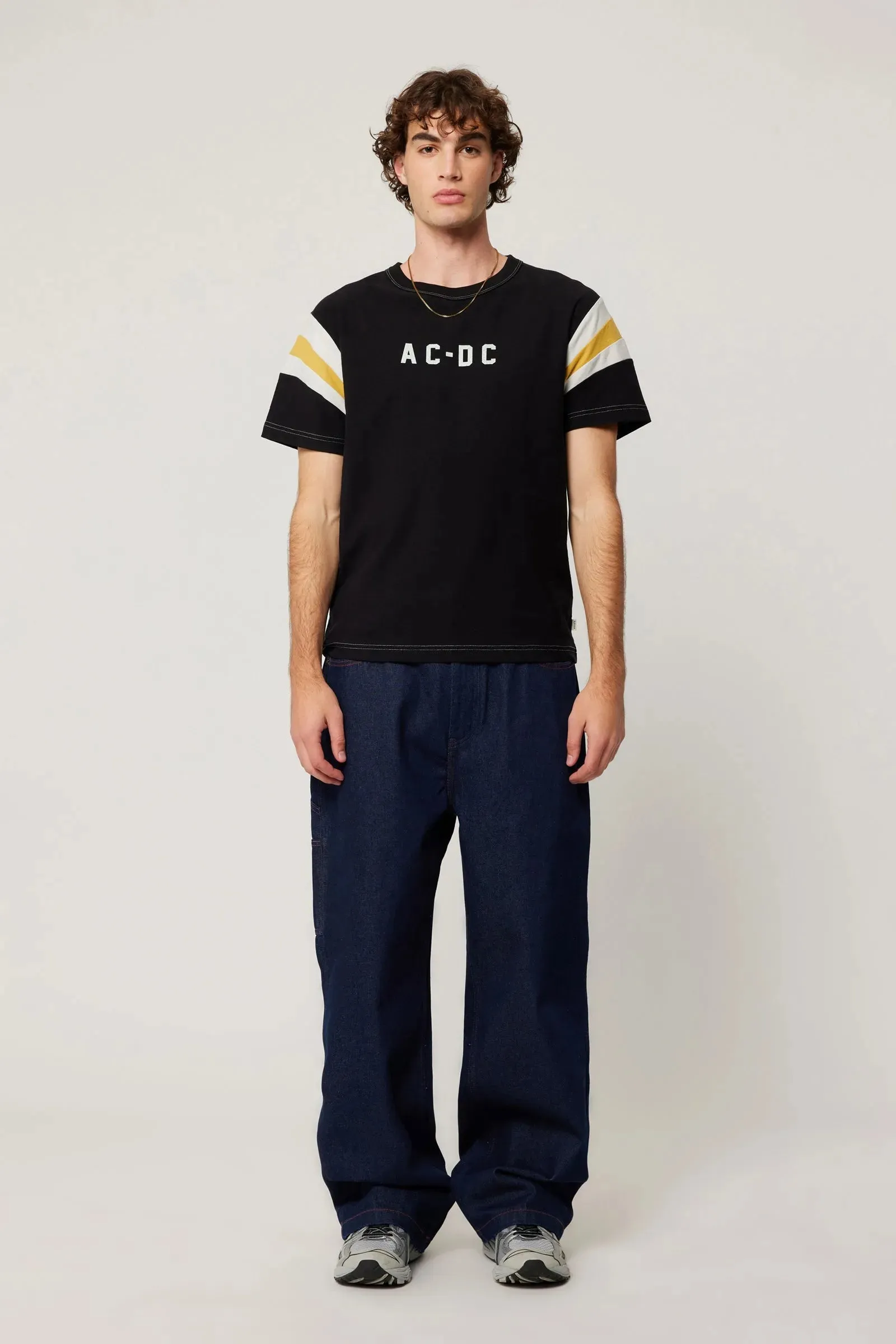 ROLLAS x ACDC Womens Sport Splice Tee - Washed Black