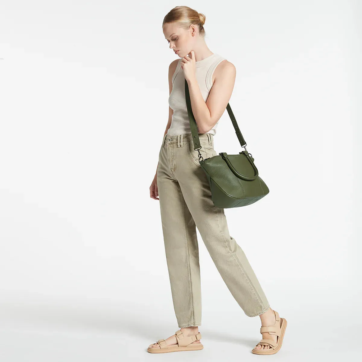STATUS ANXIETY Womens Eyes To The Wind Leather Bag - Khaki