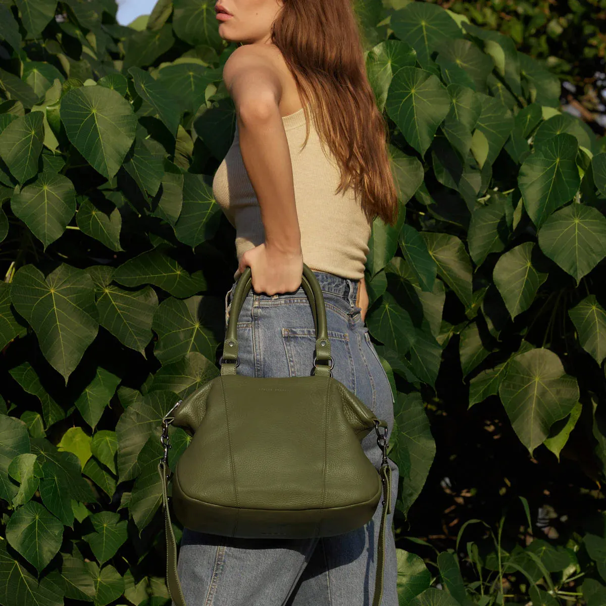 STATUS ANXIETY Womens Eyes To The Wind Leather Bag - Khaki