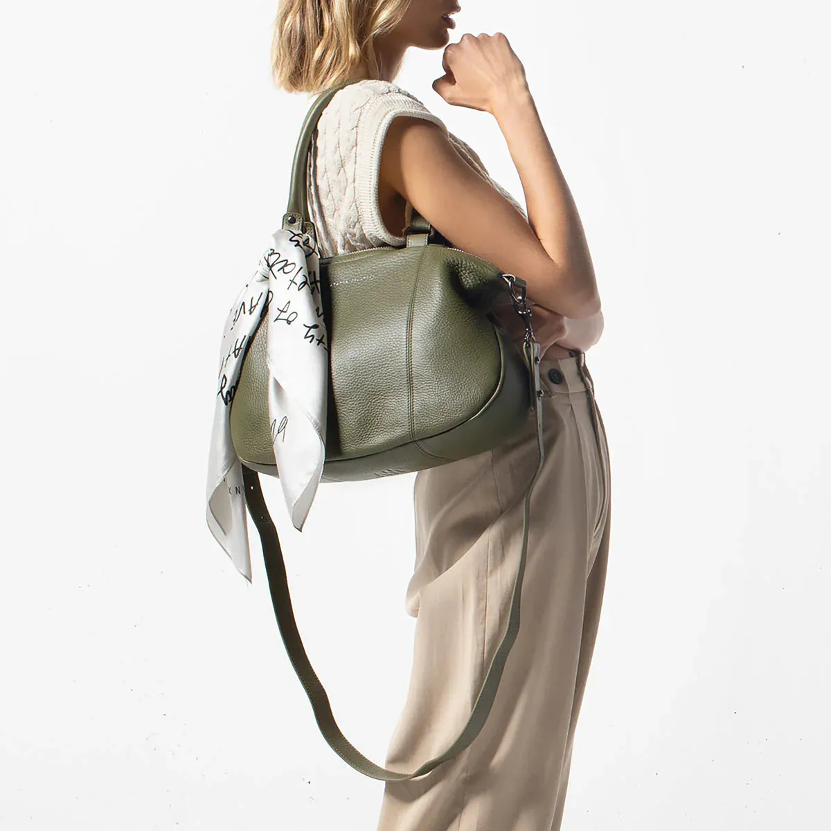 STATUS ANXIETY Womens Eyes To The Wind Leather Bag - Khaki