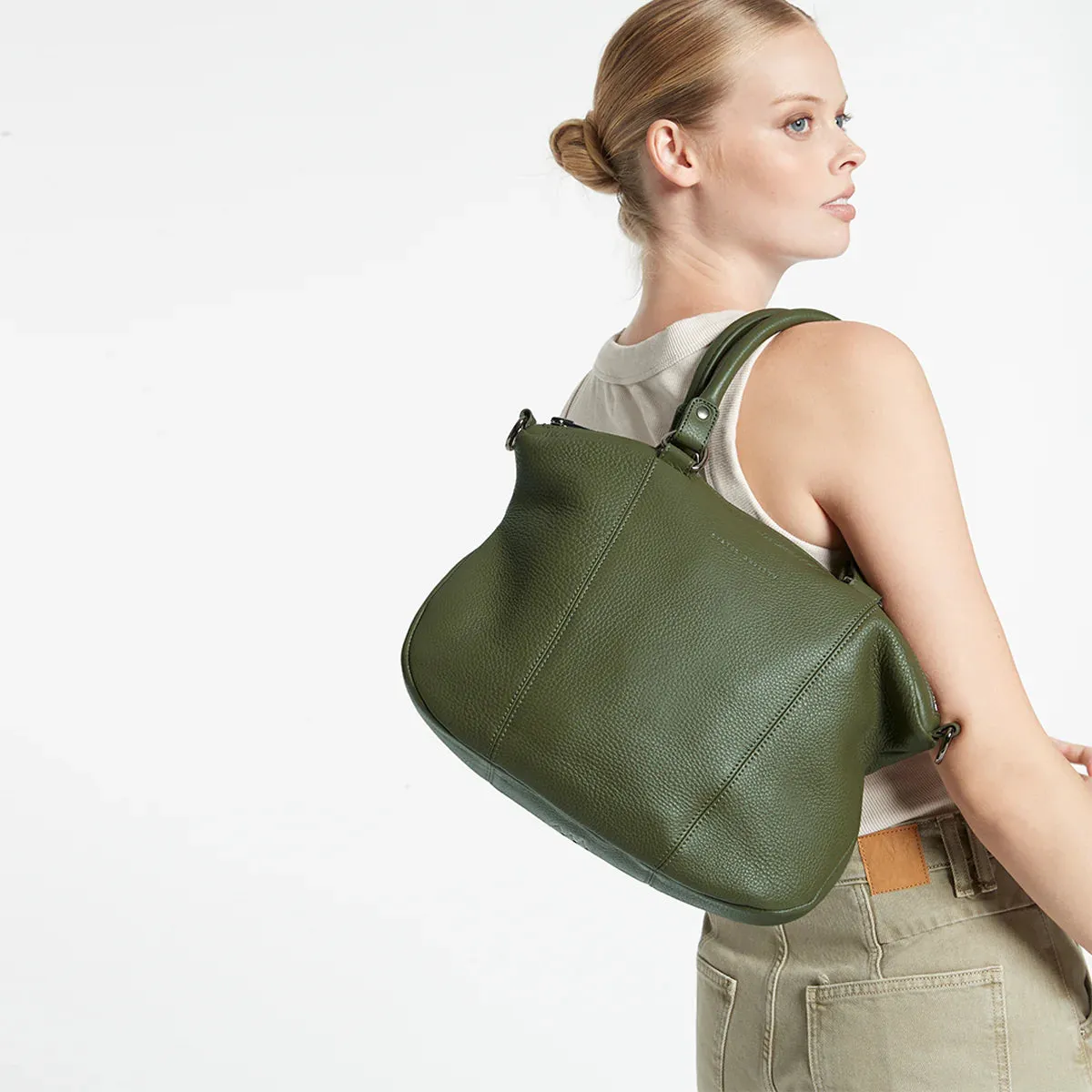 STATUS ANXIETY Womens Eyes To The Wind Leather Bag - Khaki