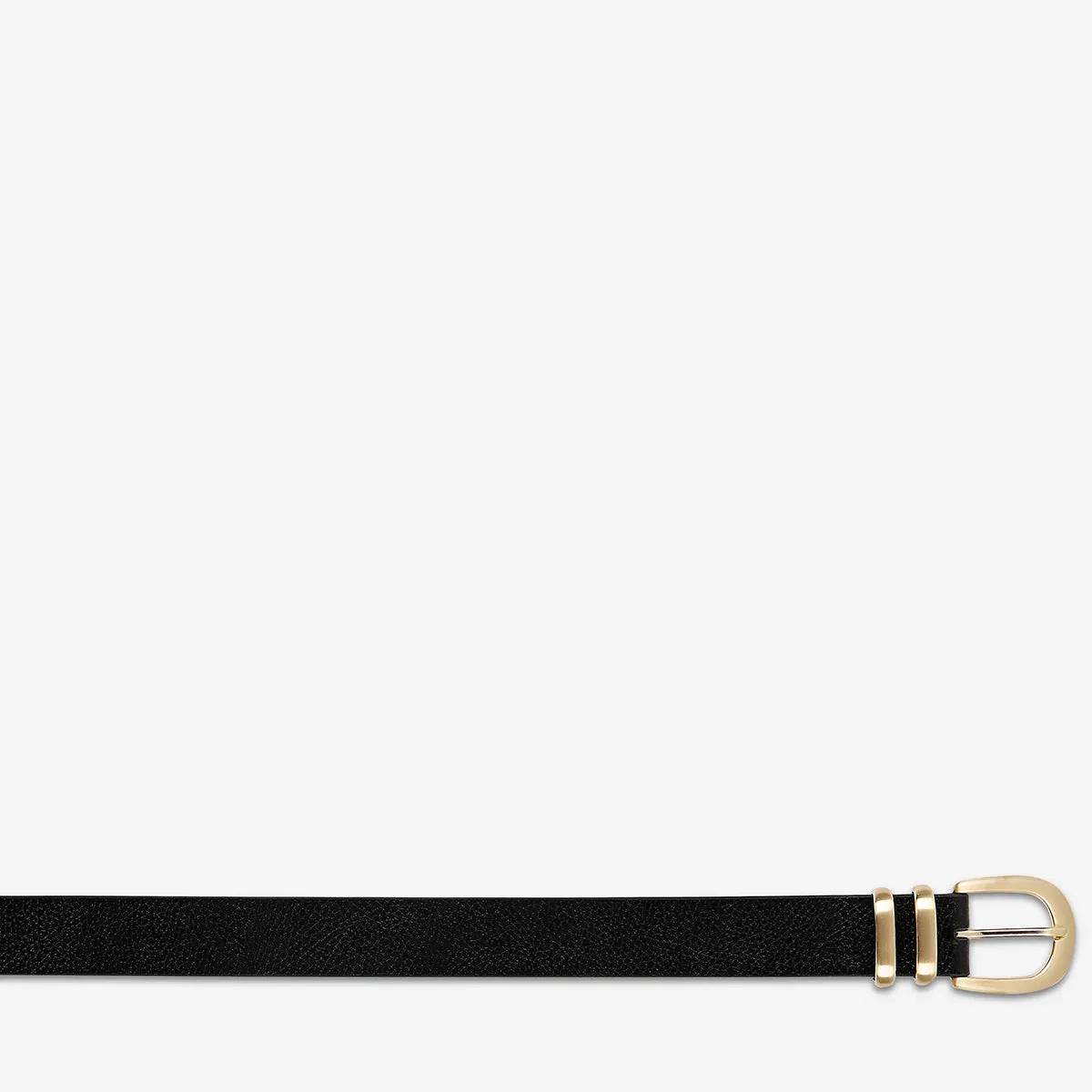 STATUS ANXIETY Womens Let It Be Leather Belt - Black/Gold