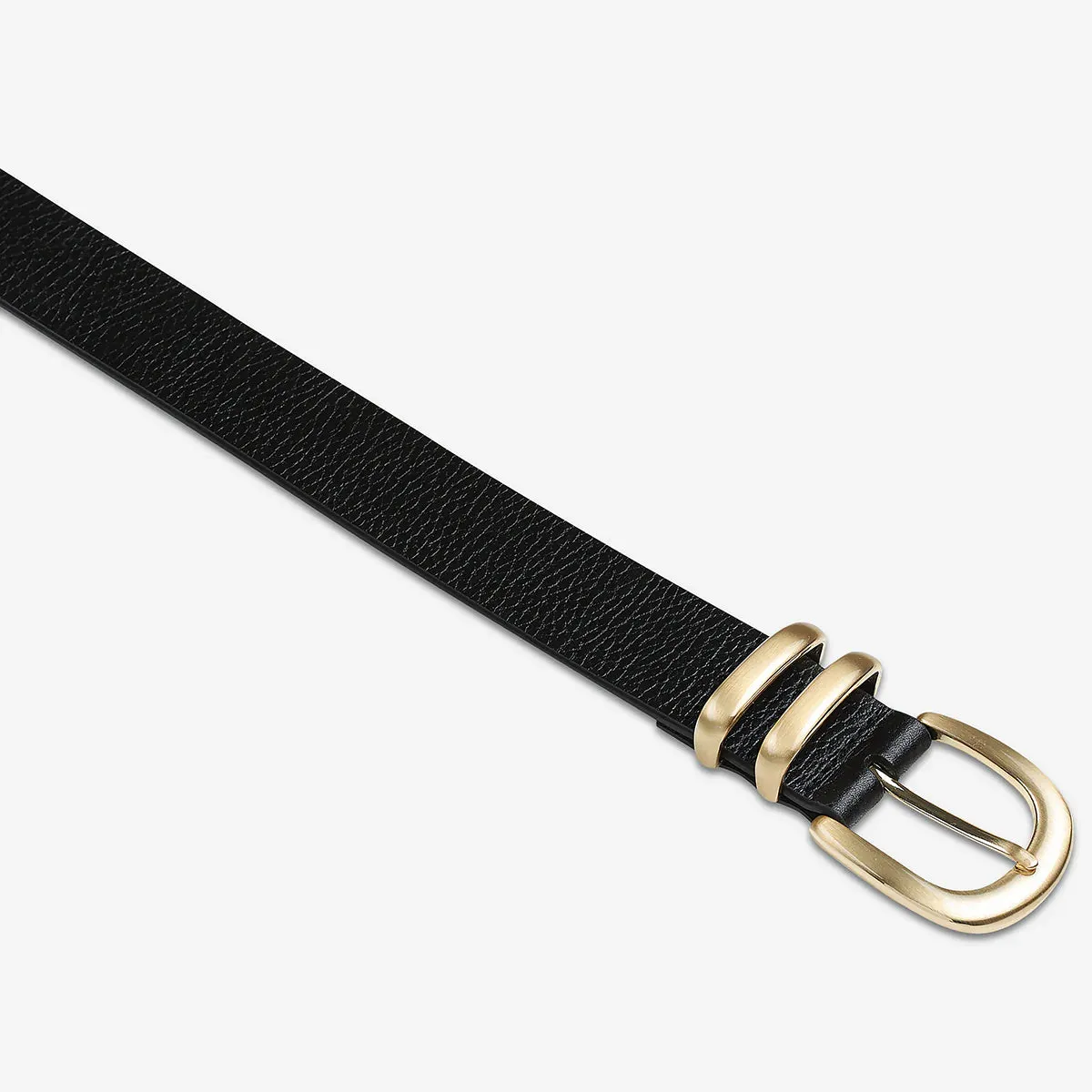 STATUS ANXIETY Womens Let It Be Leather Belt - Black/Gold