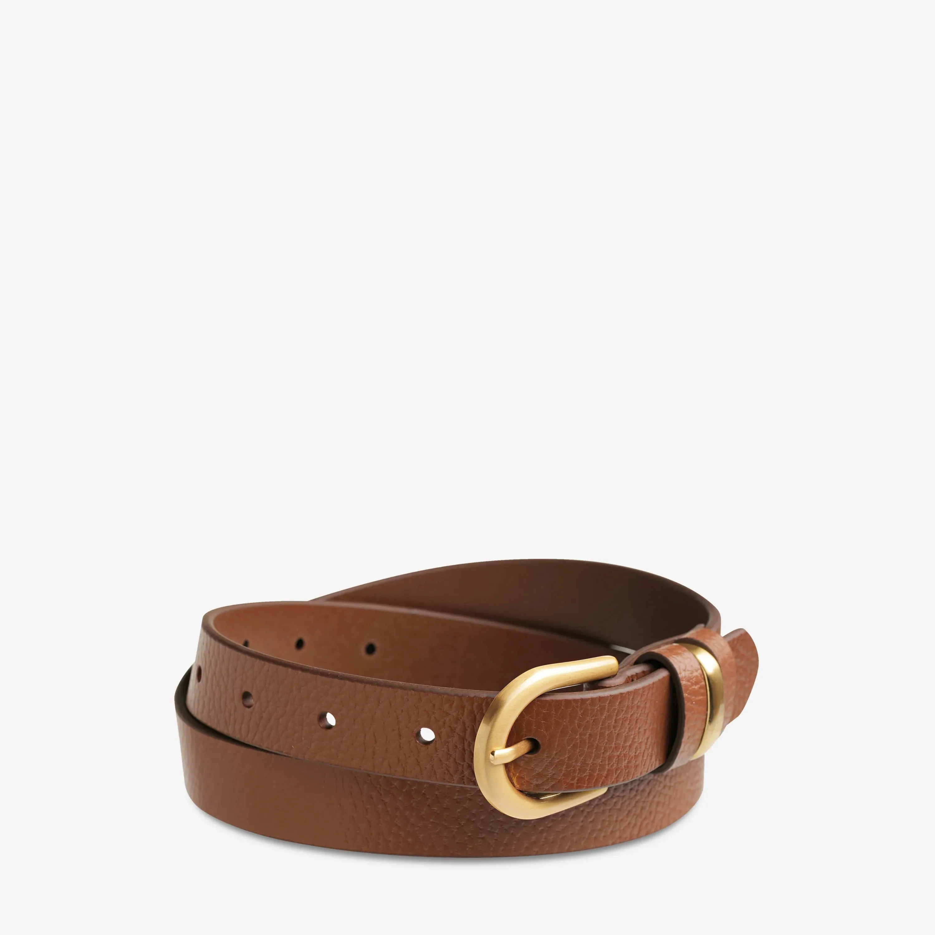 STATUS ANXIETY Womens Over And Over Leather Belt - Tan/ Gold