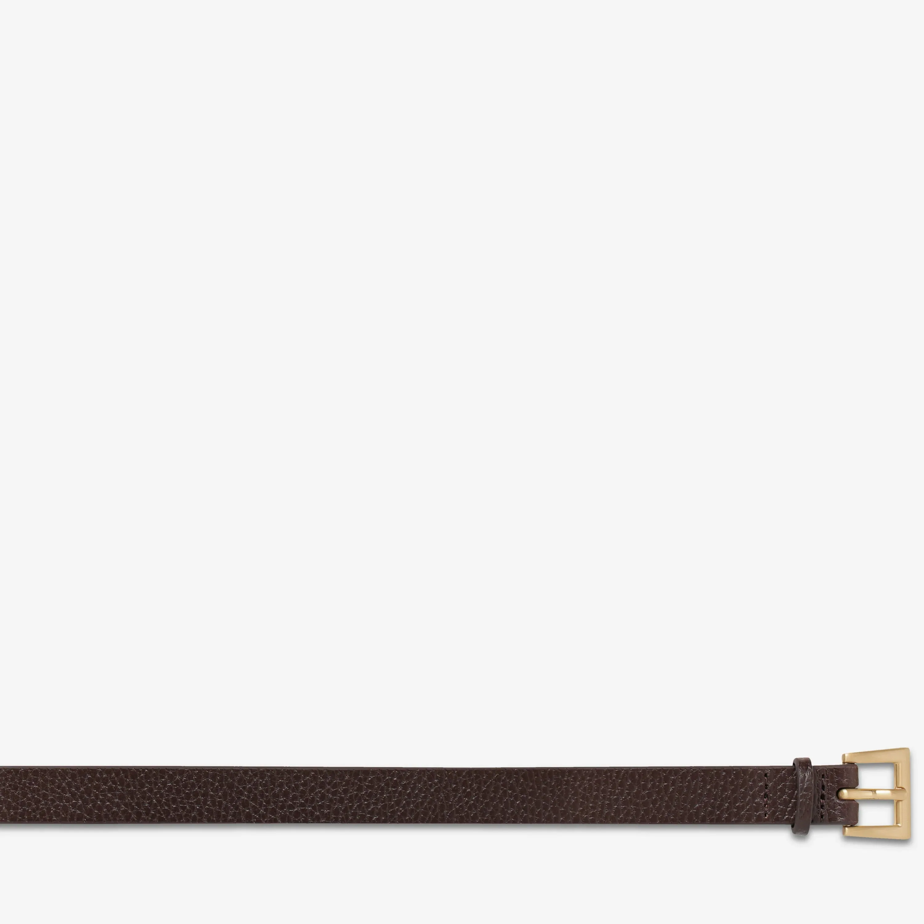 STATUS ANXIETY Womens Part Of Me Leather Belt - Choc/ Gold