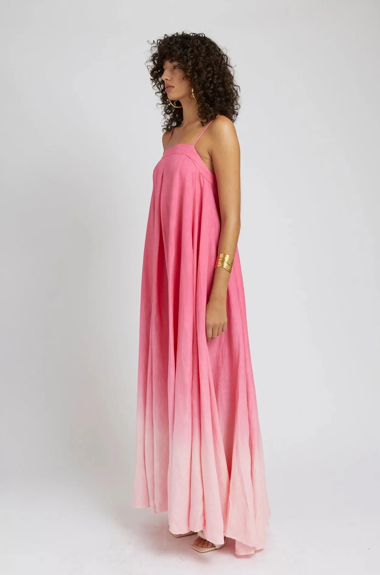 SUMMI SUMMI Womens Bloom Maxi Dress Linen - Pink Fade