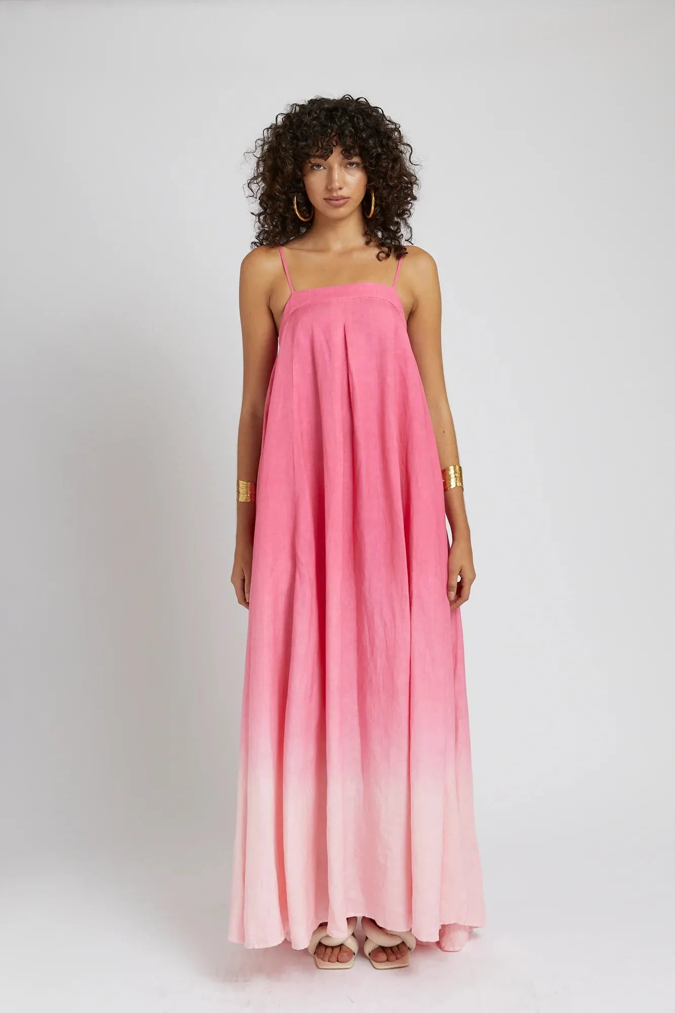 SUMMI SUMMI Womens Bloom Maxi Dress Linen - Pink Fade