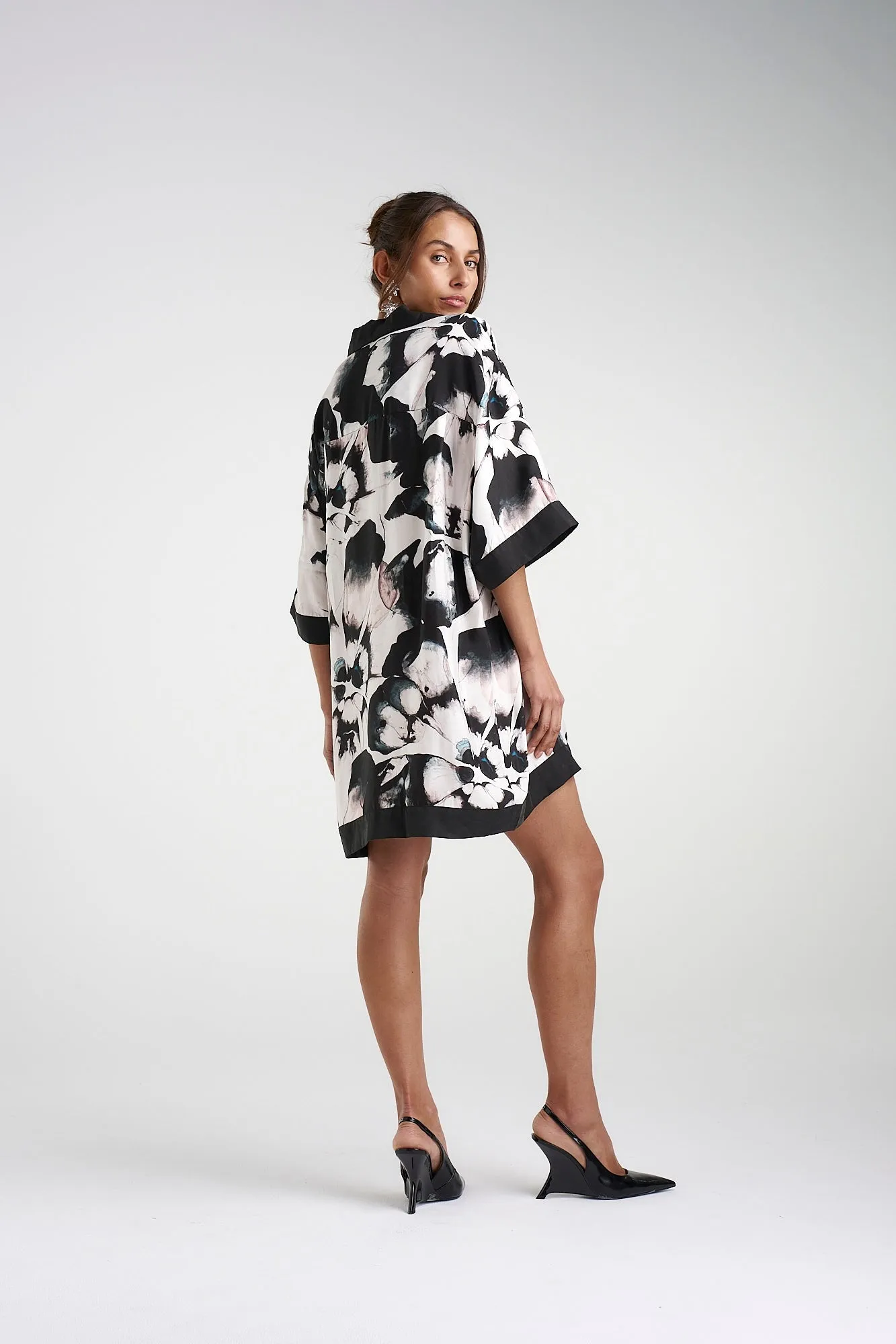 SUMMI SUMMI Womens Luka Shirt Dress with Collar- Everlast