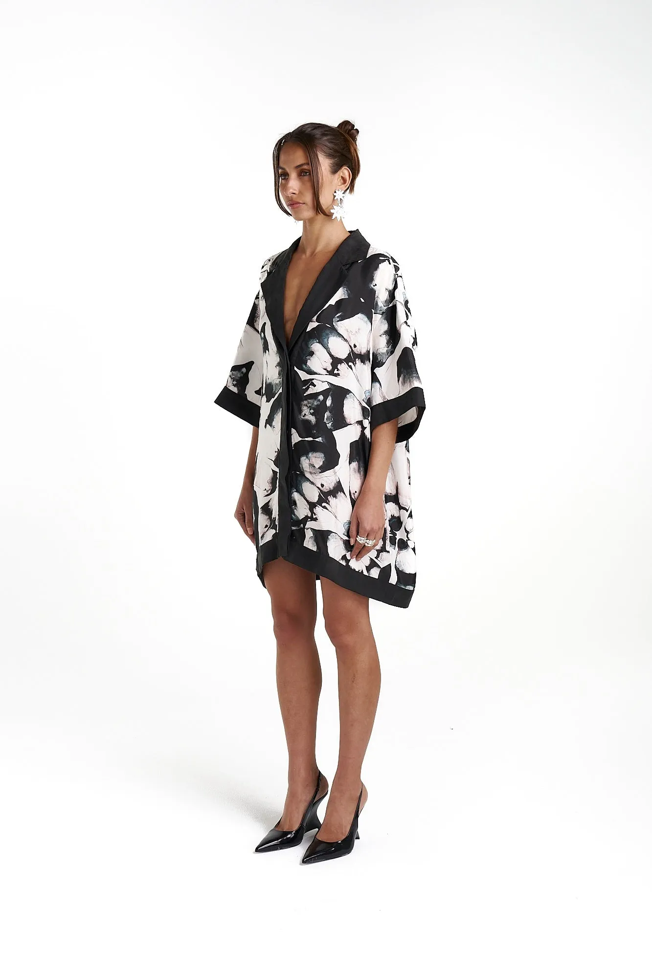 SUMMI SUMMI Womens Luka Shirt Dress with Collar- Everlast
