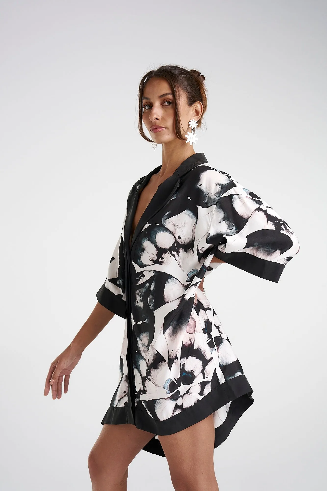 SUMMI SUMMI Womens Luka Shirt Dress with Collar- Everlast