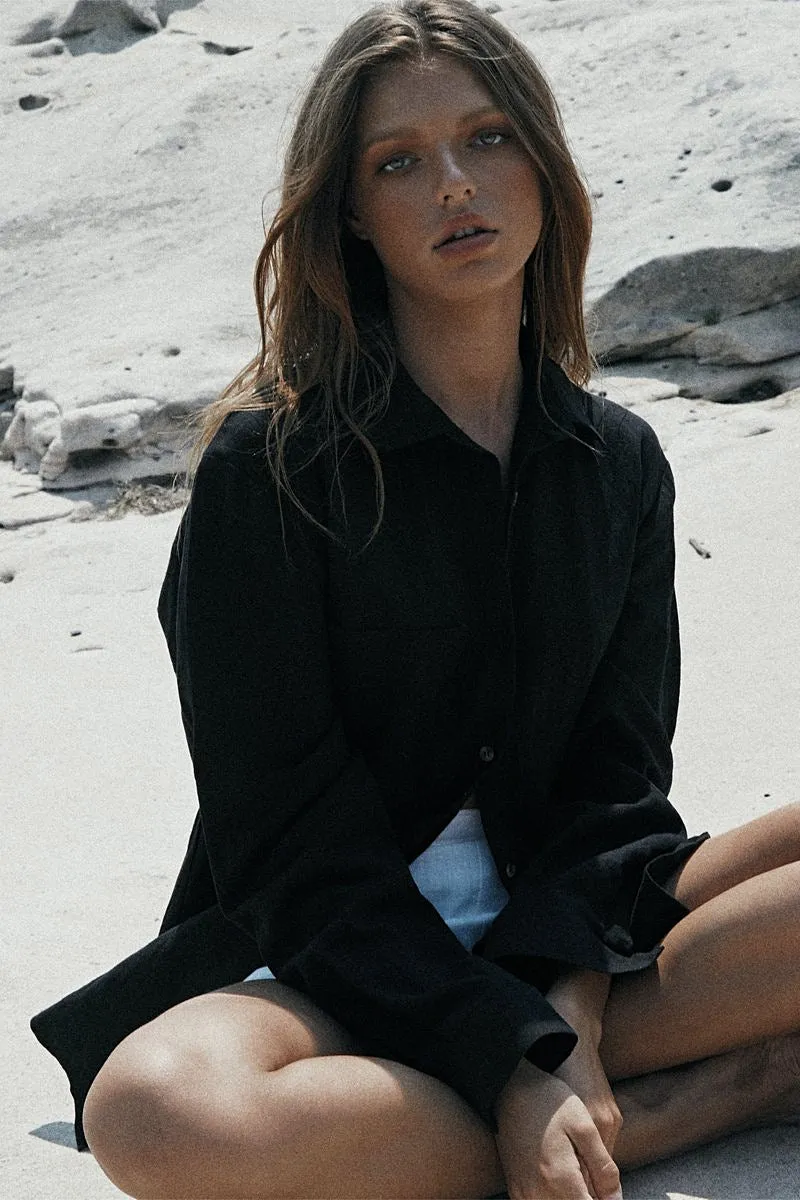 Sundays The Label WOMENS LEOPOLD OVERSIZED SHIRT 2.0 -BLACK