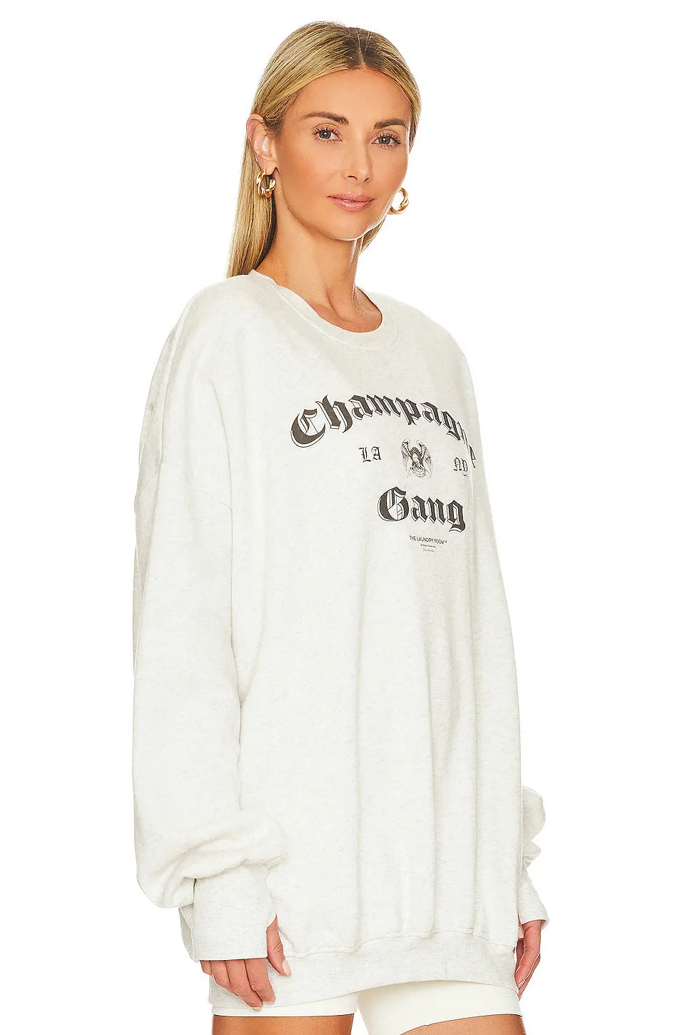 THE LAUNDRY ROOM Womens Champagne Gang Hideout Hooded Jumper - Pebble Heather